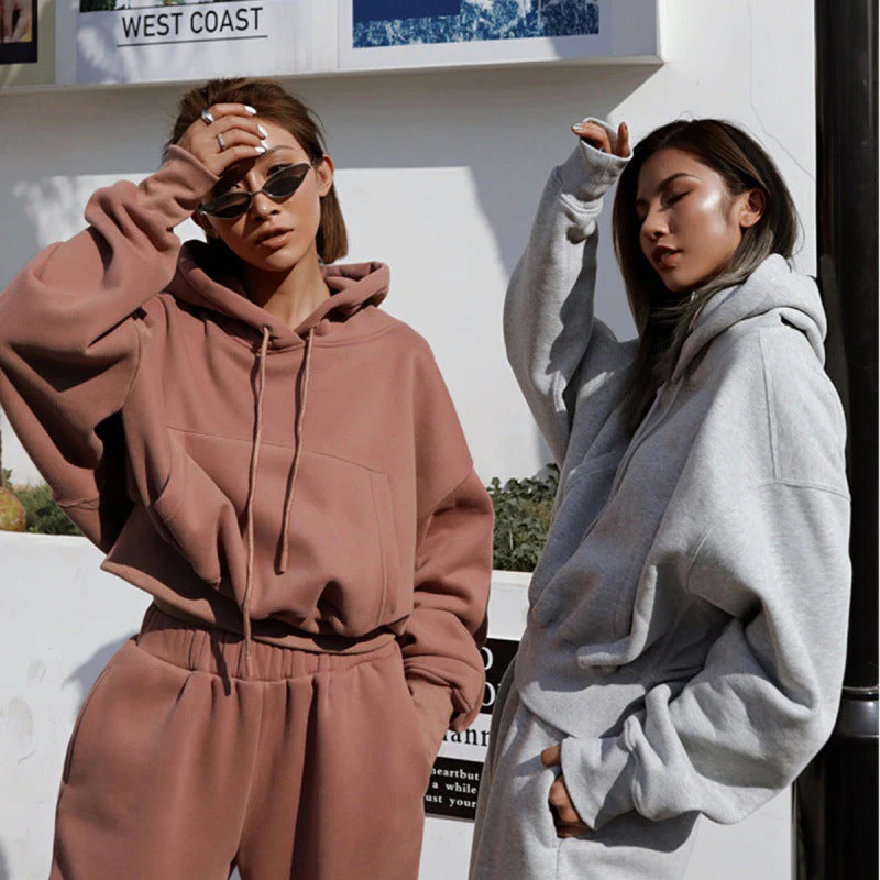 Damen Hoodie und Jogginghose-Set mit Lässigem Schnitt und Elastischem Bund Heidi-Mode - Image 2