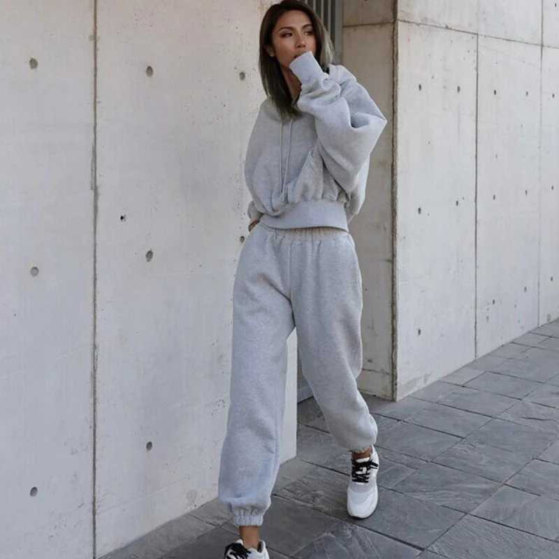 Damen Hoodie und Jogginghose-Set mit Lässigem Schnitt und Elastischem Bund Heidi-Mode - Image 3