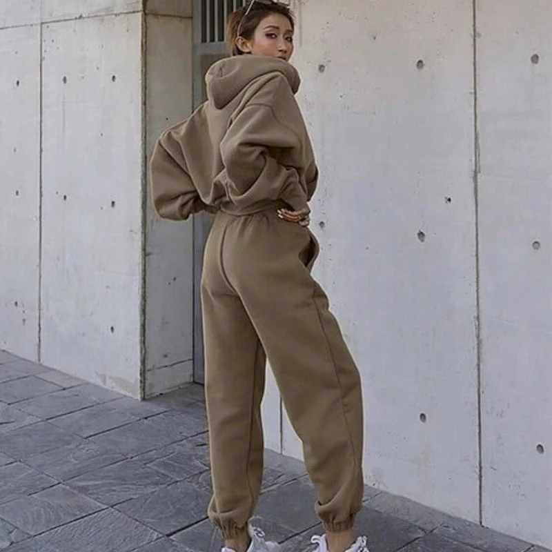 Damen Hoodie und Jogginghose-Set mit Lässigem Schnitt und Elastischem Bund Heidi-Mode - Image 5