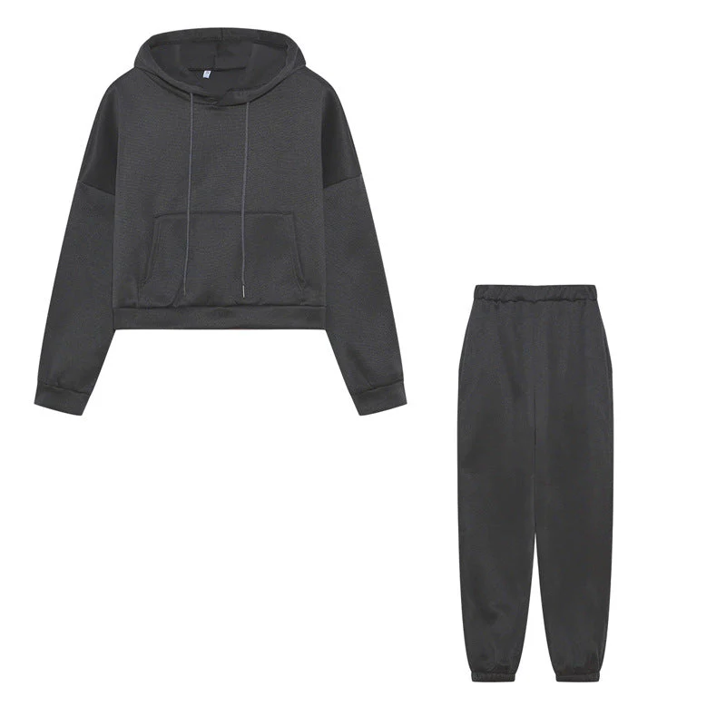 Damen Hoodie und Jogginghose-Set mit Lässigem Schnitt und Elastischem Bund Heidi-Mode - Image 8