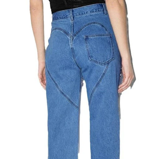Damen Jeans mit Cut-Outs und Funkelnden Details Heidi-Mode - Image 5