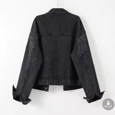 Damen Jeansjacke mit Fransigen Details und Lässigem Schnitt Heidi-Mode - Image 3