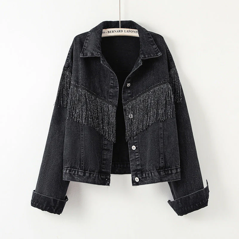 Damen Jeansjacke mit Fransigen Details und Lässigem Schnitt Heidi-Mode - Image 4