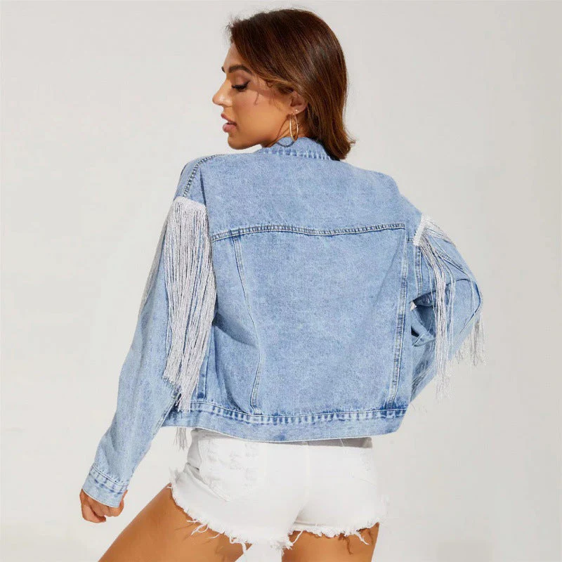 Damen Jeansjacke mit Fransigen Details und Lässigem Schnitt Heidi-Mode - Image 5
