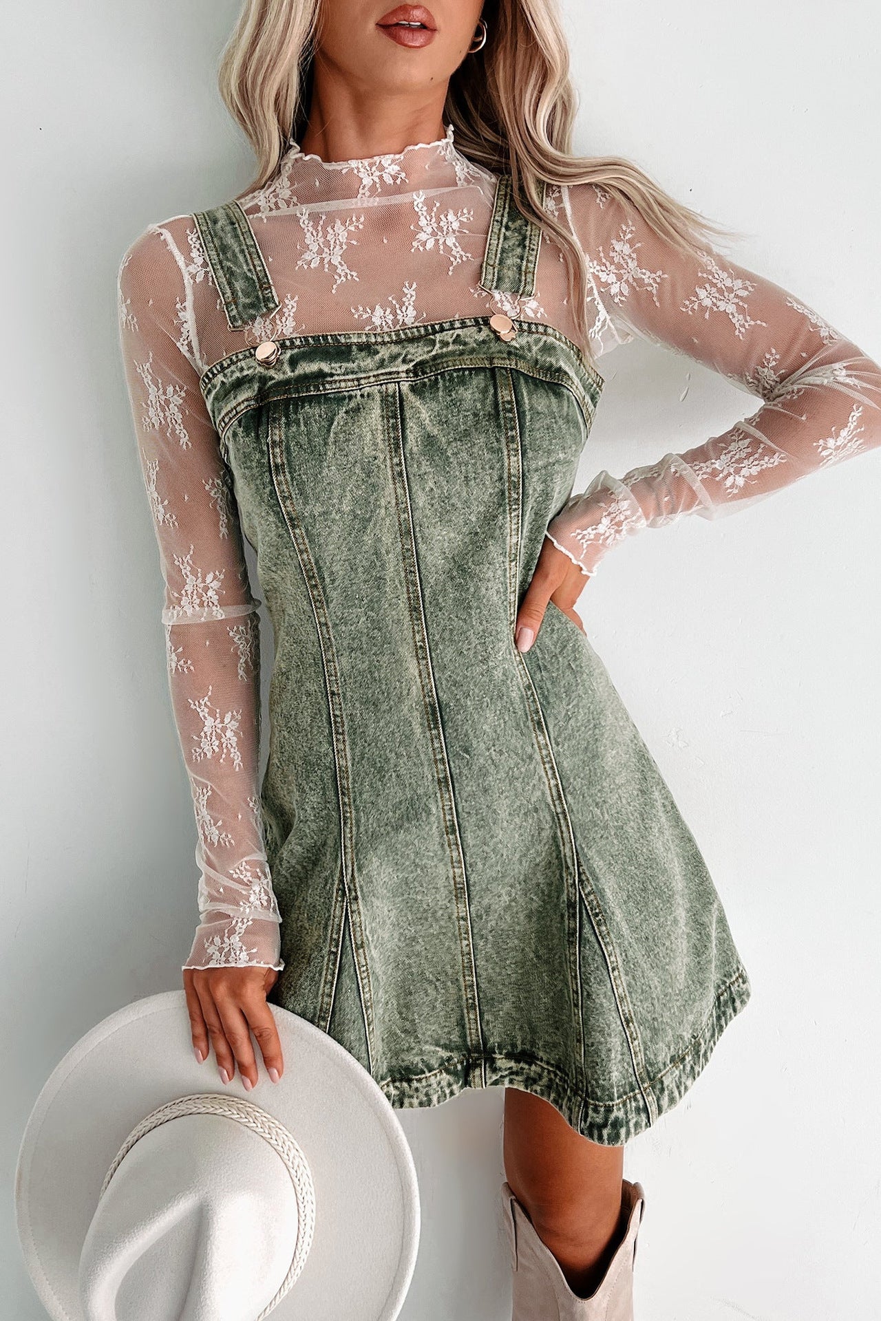 Damen Jeanskleid mit Verstellbaren Trägern und Modernem Schnitt Heidi-Mode - Image 7