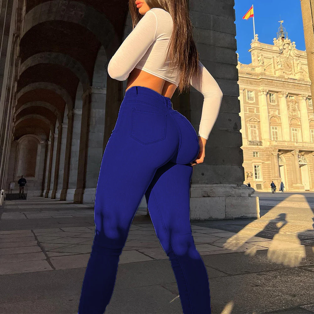 Damen Jeggings im urbanen Stil mit hohem Bund Heidi-Mode - Image 3
