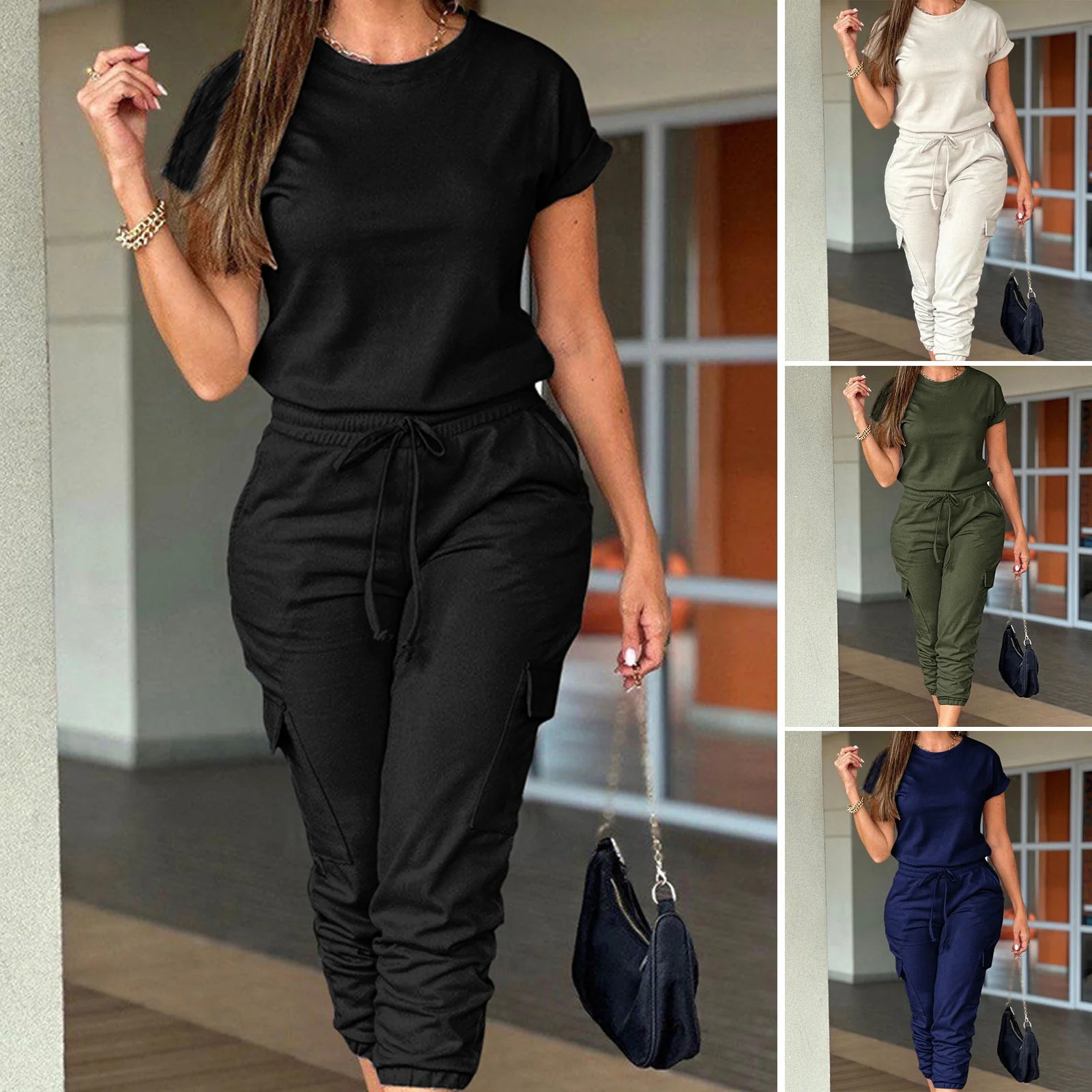 Damen Jogginganzug mit Lässigem Schnitt und Praktischen Taschen Heidi-Mode