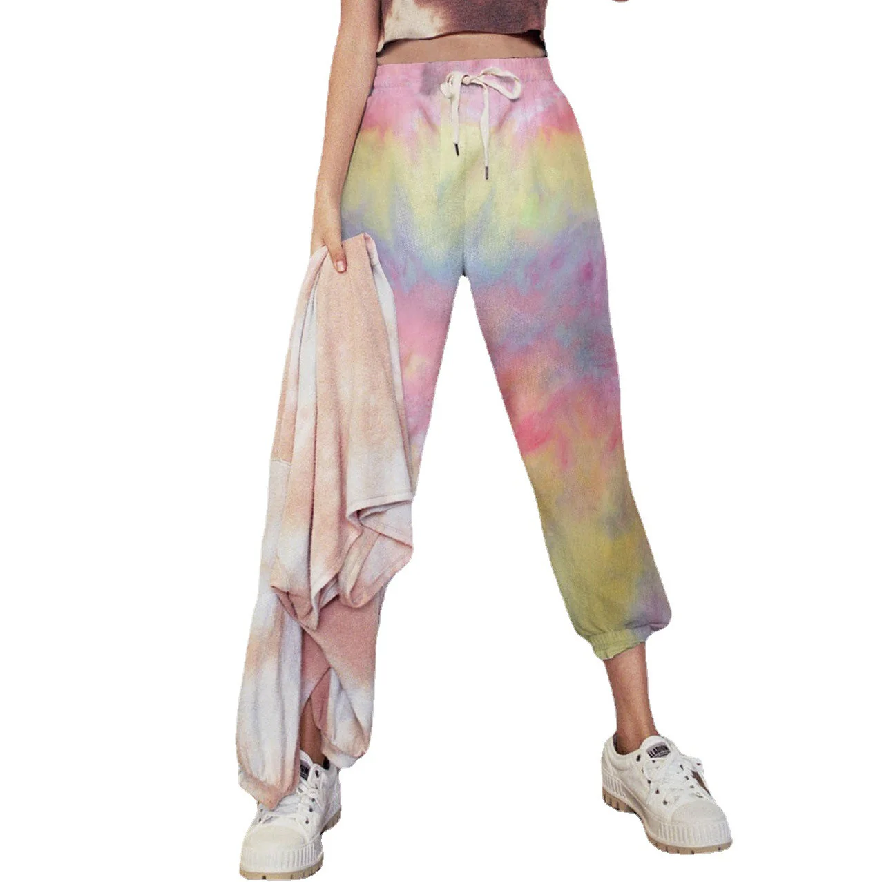 Damen Jogginghose im kreativen Batikdesign mit elastischem Bund und praktischen Taschen Heidi-Mode - Image 5
