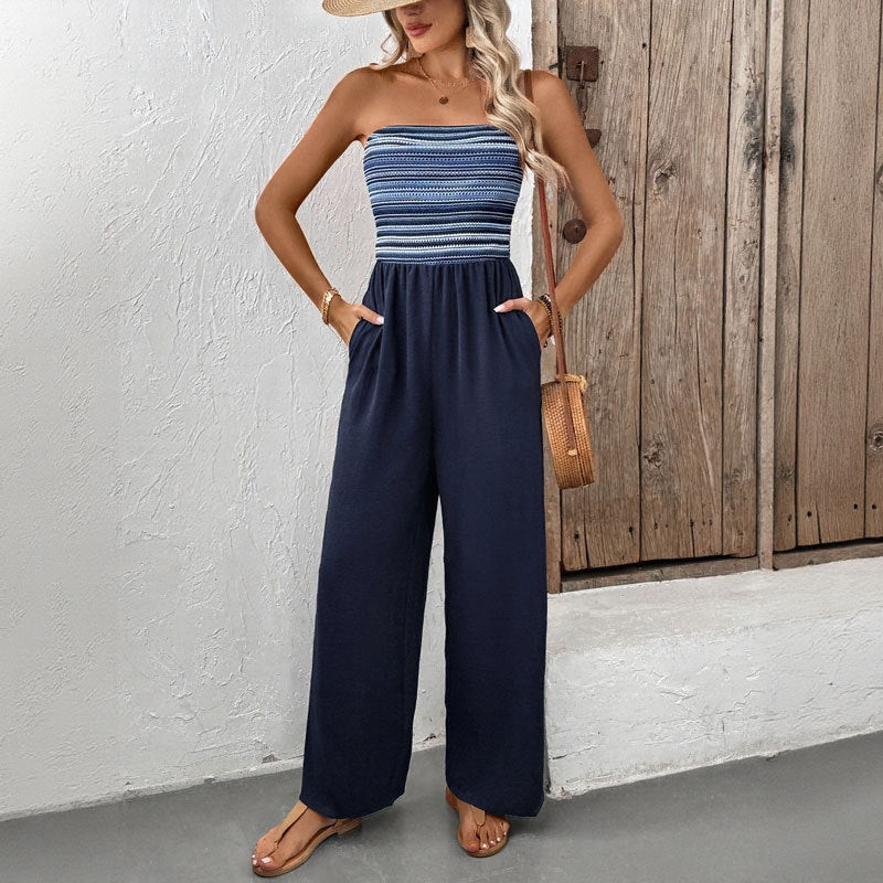 Damen Jumpsuit mit Bandeau-Oberteil und Weitem Bein Heidi-Mode - Image 6