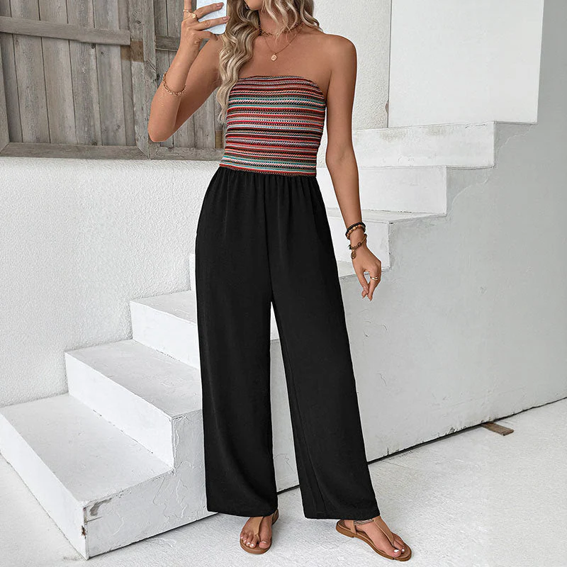 Damen Jumpsuit mit Bandeau-Oberteil und Weitem Bein Heidi-Mode - Image 7