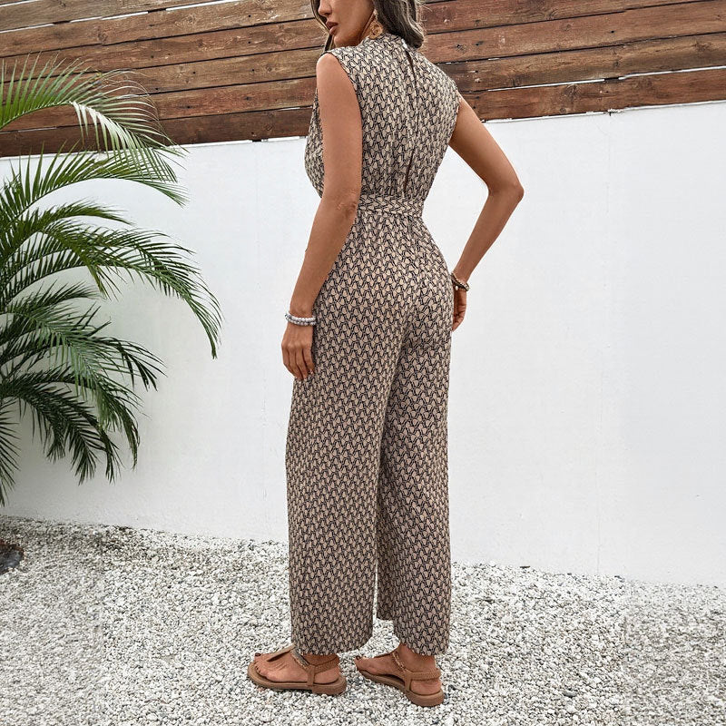 Damen Jumpsuit mit Elegantem Knoten und Floralem Design Heidi-Mode - Image 4