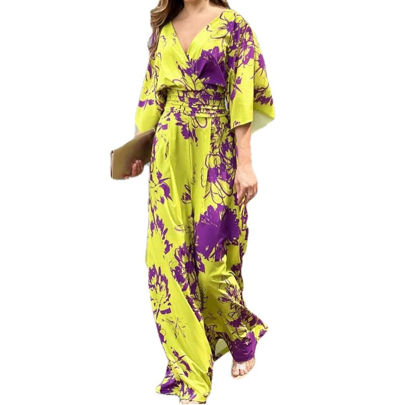 Damen Jumpsuit mit Floralem Design und Voluminösen Ärmeln Heidi-Mode - Image 5