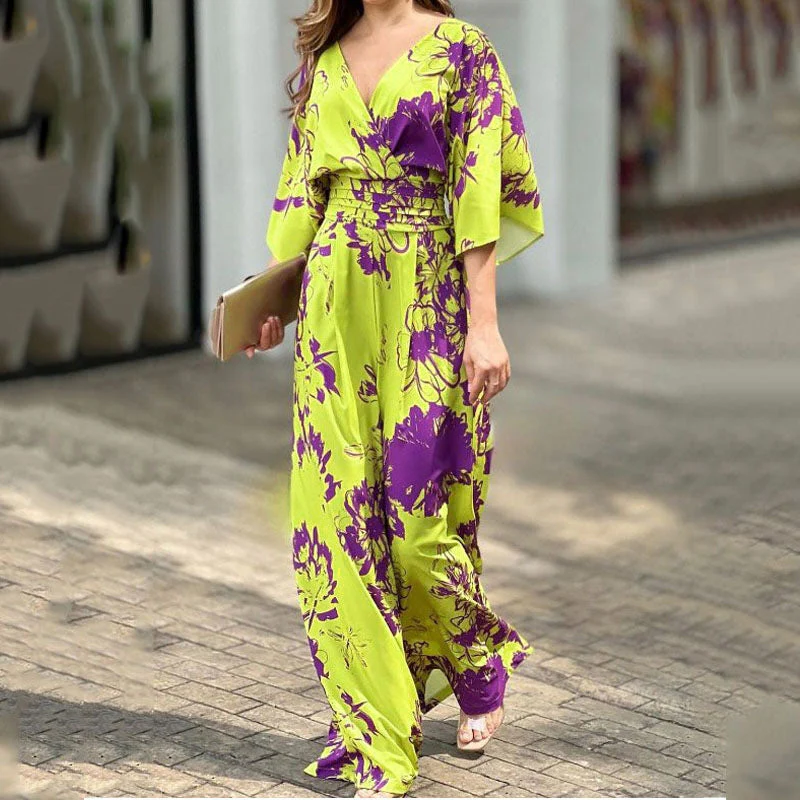 Damen Jumpsuit mit Floralem Design und Voluminösen Ärmeln Heidi-Mode - Image 6
