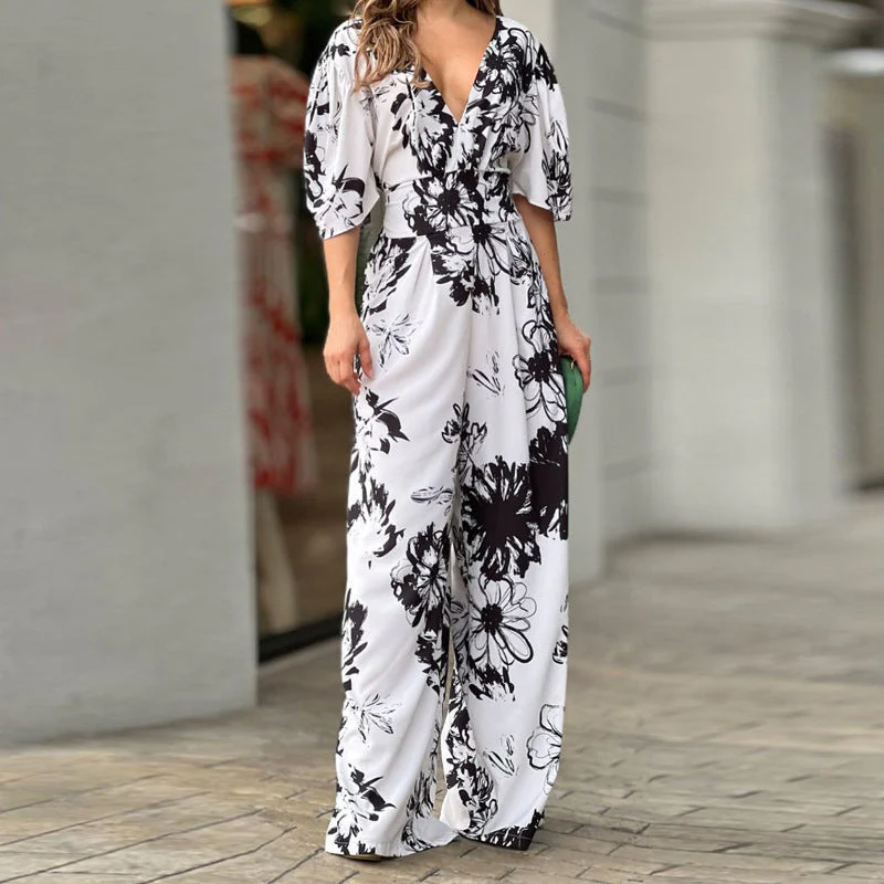 Damen Jumpsuit mit Floralem Design und Voluminösen Ärmeln Heidi-Mode - Image 7