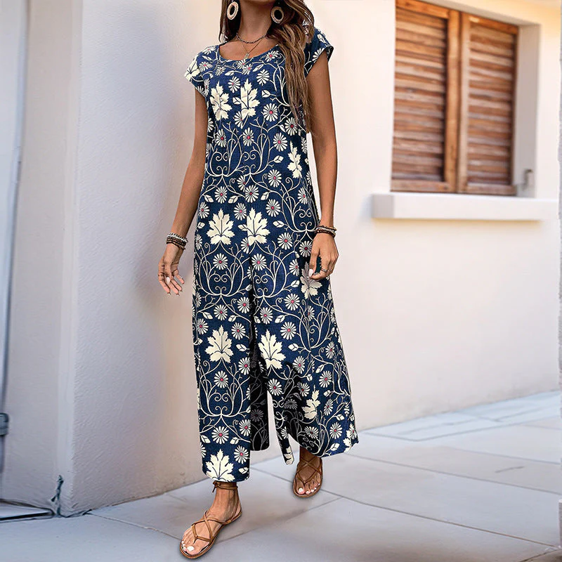 Damen Jumpsuit mit Floralem Muster und Praktischen Taschen Heidi-Mode - Image 3
