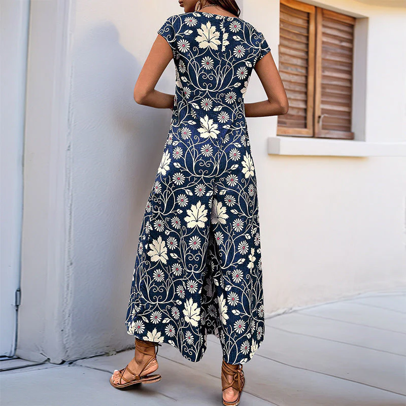 Damen Jumpsuit mit Floralem Muster und Praktischen Taschen Heidi-Mode - Image 4