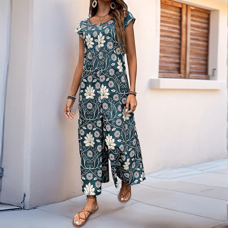 Damen Jumpsuit mit Floralem Muster und Praktischen Taschen Heidi-Mode - Image 6