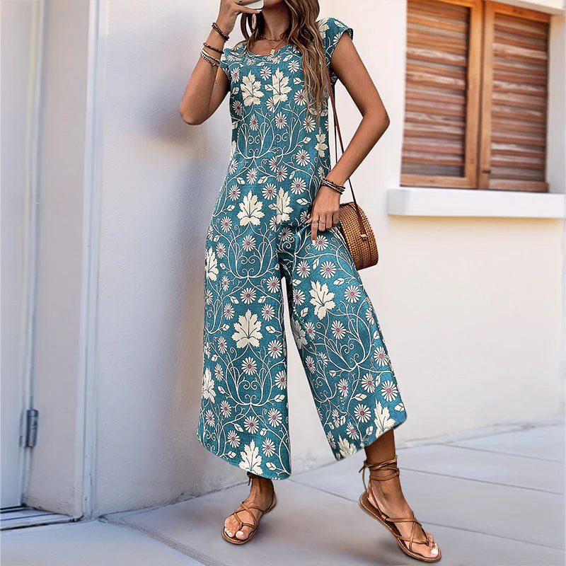 Damen Jumpsuit mit Floralem Muster und Praktischen Taschen Heidi-Mode - Image 9