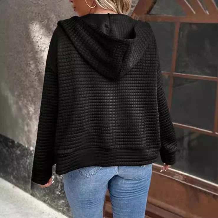 Damen Kapuzenjacke Aus Strukturiertem Material Heidi-Mode - Image 3