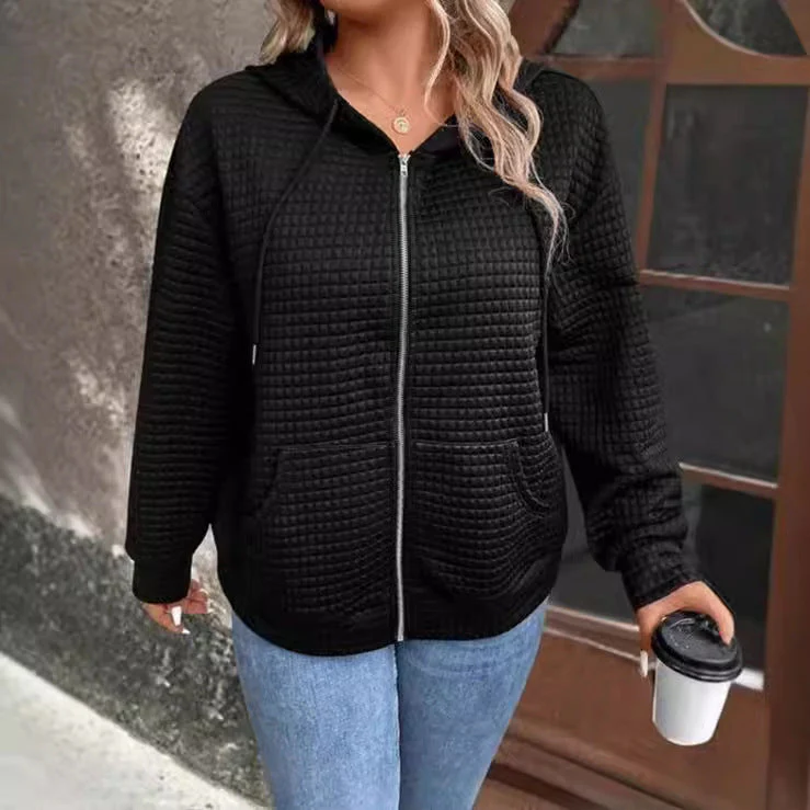Damen Kapuzenjacke Aus Strukturiertem Material Heidi-Mode - Image 4