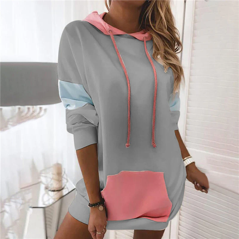 Damen Kapuzenkleid in sportlichem Design mit praktischen Taschen Heidi-Mode - Image 7