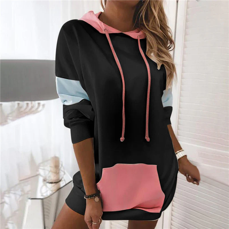 Damen Kapuzenkleid in sportlichem Design mit praktischen Taschen Heidi-Mode - Image 8