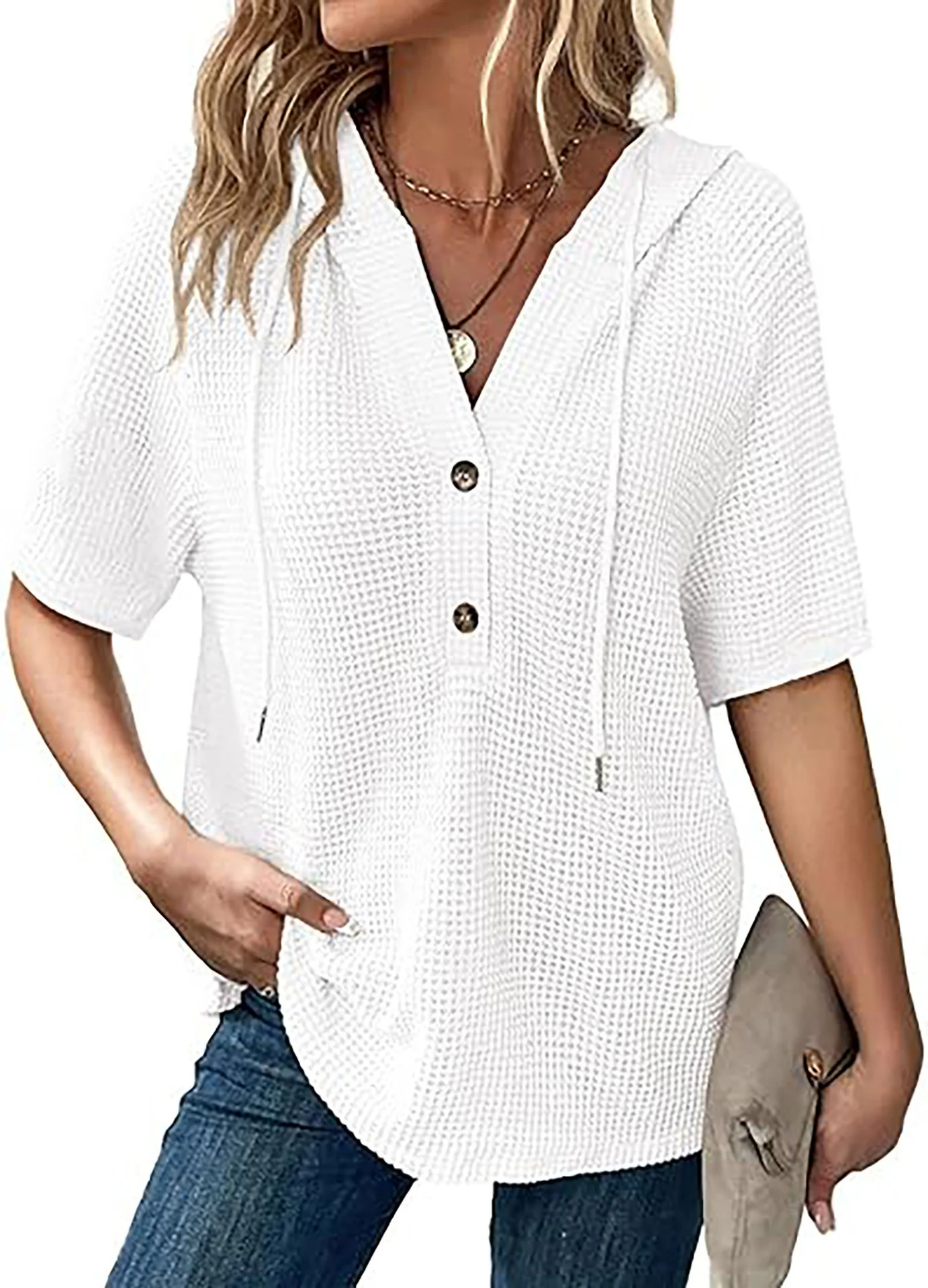 Damen Kapuzenshirt im Waffelmuster Heidi-Mode - Image 10
