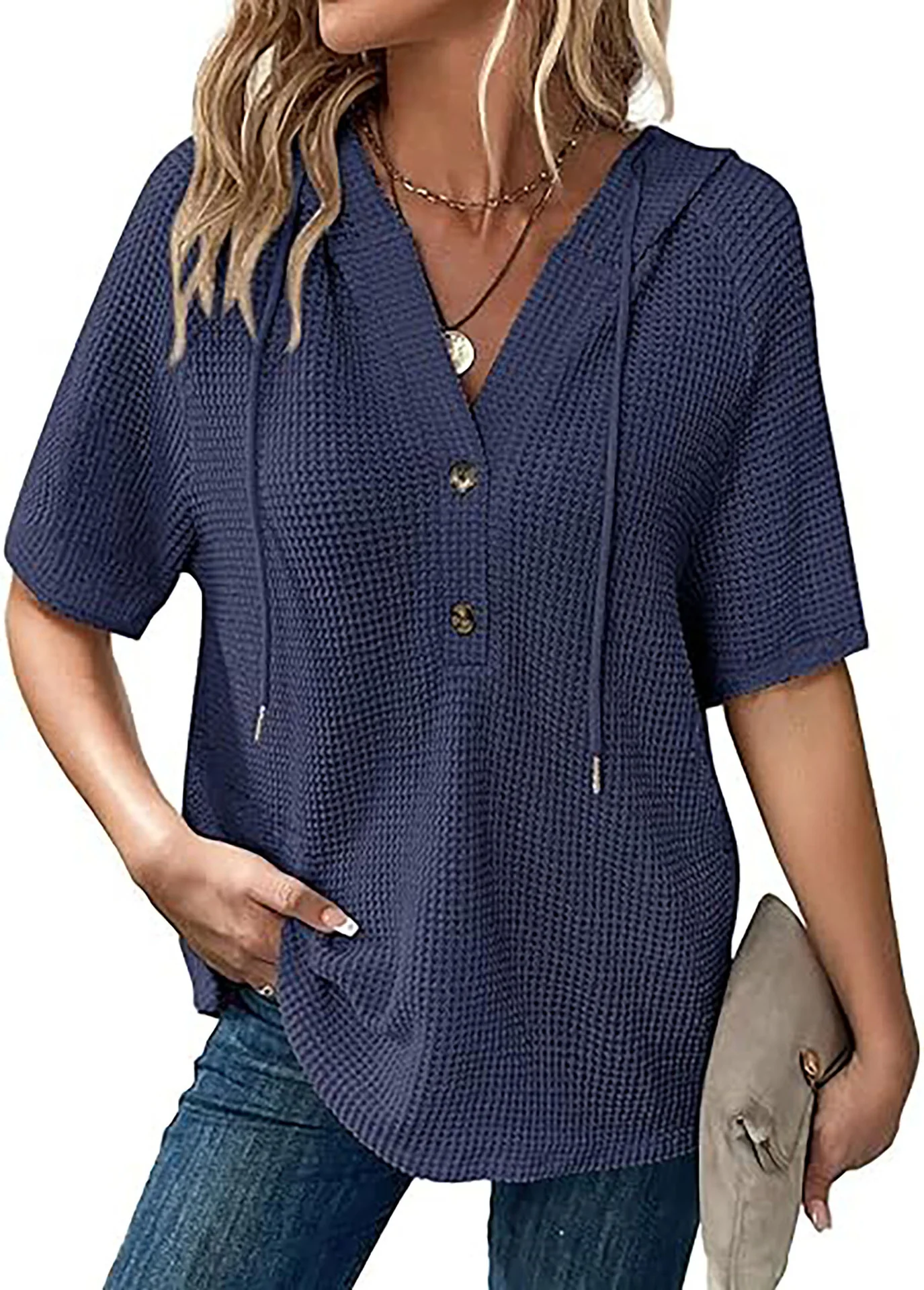 Damen Kapuzenshirt im Waffelmuster Heidi-Mode - Image 3