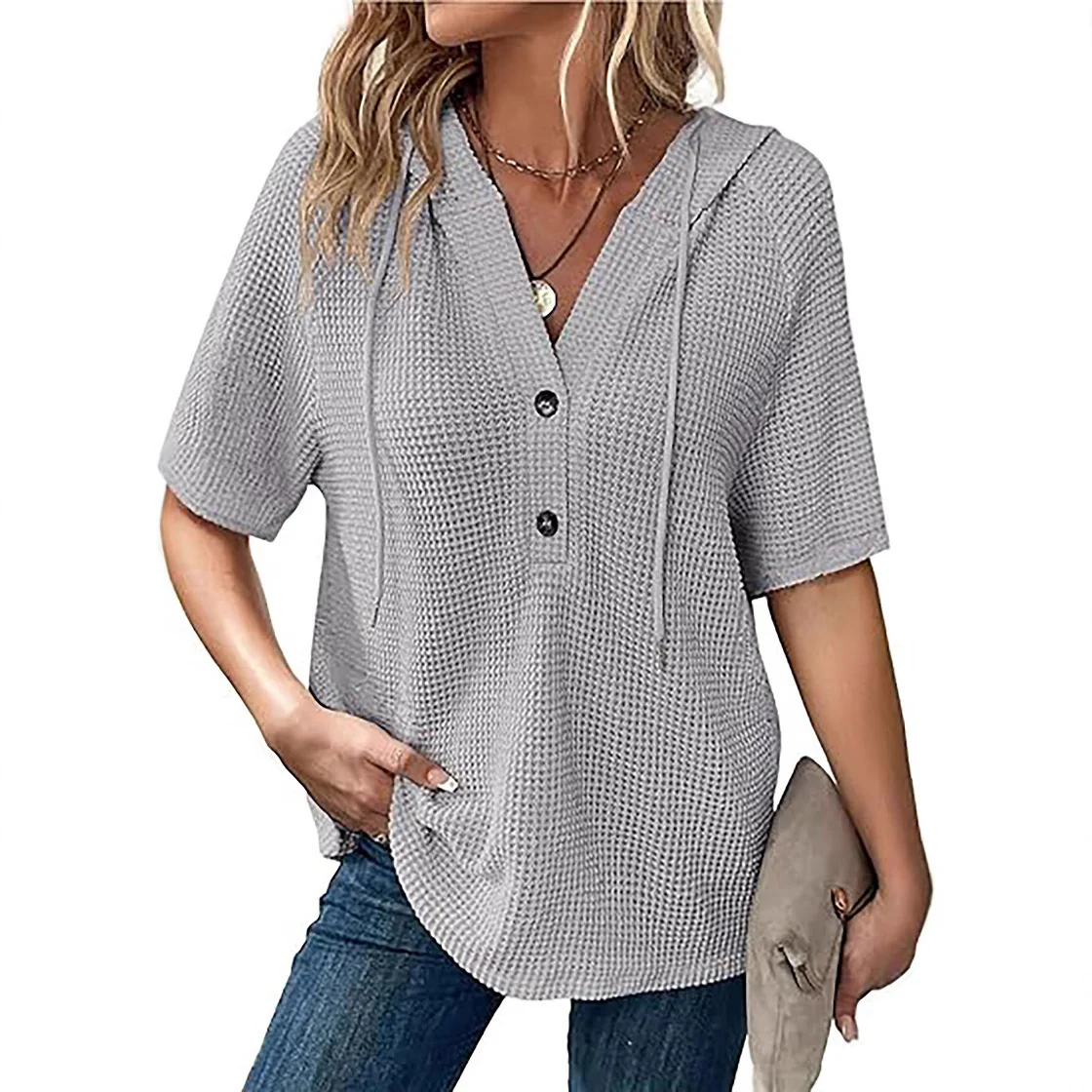 Damen Kapuzenshirt im Waffelmuster Heidi-Mode - Image 7