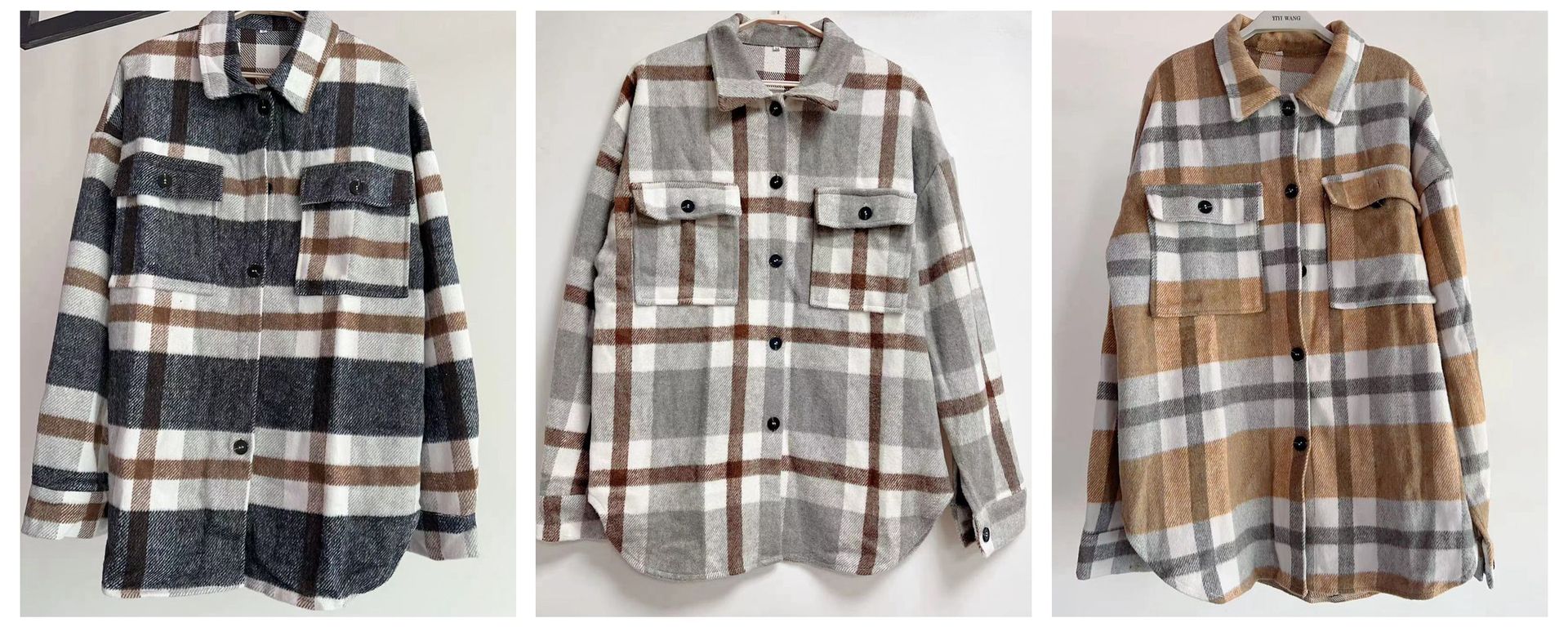 Damen Karierte Flanelljacke mit Lässigem Schnitt und Aufgesetzten Taschen Heidi-Mode - Image 7