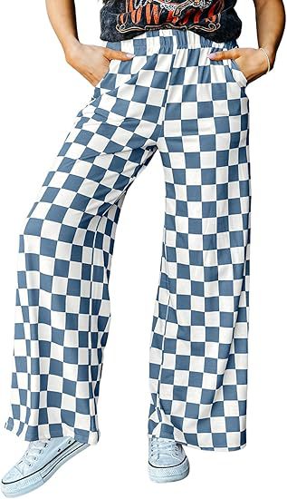 Damen Karierte Palazzo-Hose mit Elastischem Bund und Praktischen Seitentaschen Heidi-Mode - Image 15