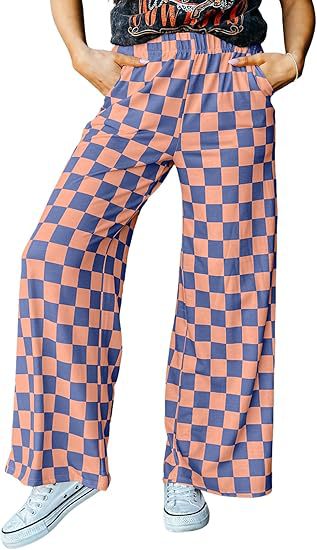 Damen Karierte Palazzo-Hose mit Elastischem Bund und Praktischen Seitentaschen Heidi-Mode - Image 16