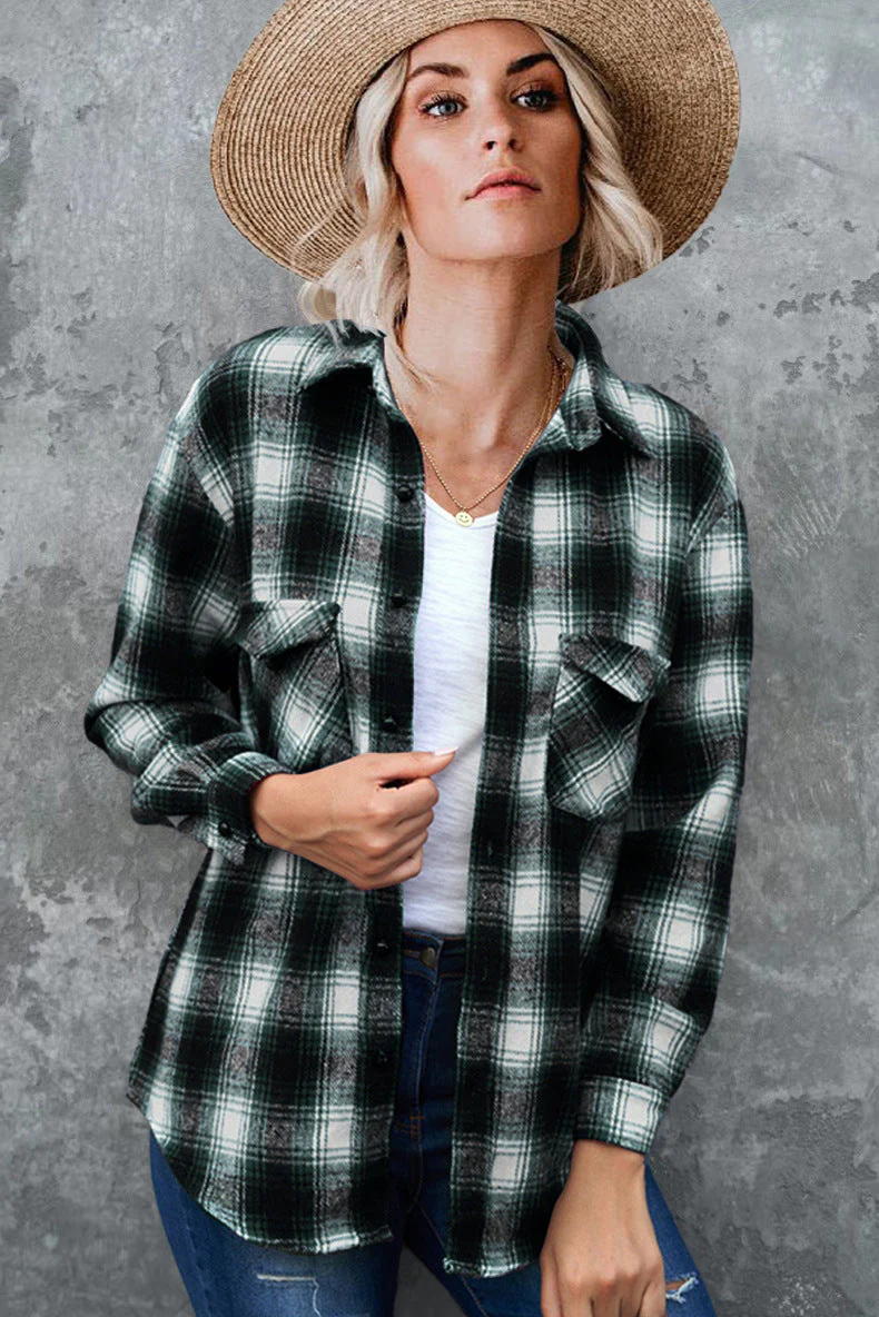 Damen Karo-Hemdjacke Aus Weichem Flanell mit Praktischen Taschen Heidi-Mode - Image 8