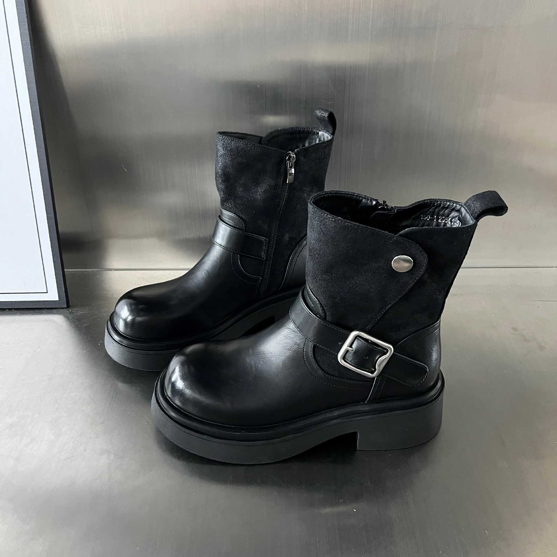 Damen Kick-Boots mit modischem Riemen und stabiler Gummisohle Heidi Mode - Image 7