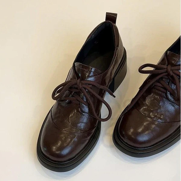 Damen Klassische Schnürschuhe mit komfortablem Blockabsatz Heidi Mode - Image 2