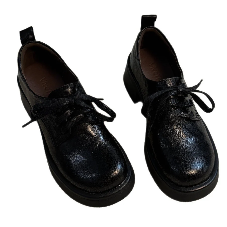 Damen Klassische Schnürschuhe mit robustem Plateau und eleganter Lederoberfläche Heidi Mode - Image 5