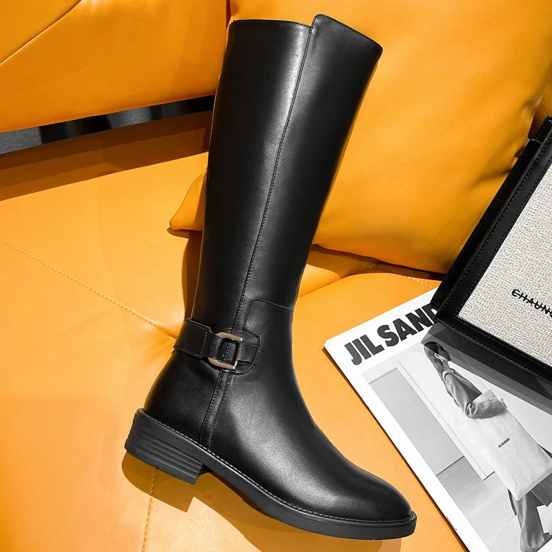 Damen klassische Stiefel mit modischen Schnallen und komfortabler Sohle Heidi Mode - Image 2