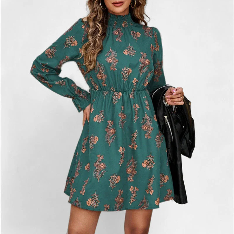 Damen Kleid mit Floralem Muster und Voluminösen Ärmeln Heidi-Mode - Image 7