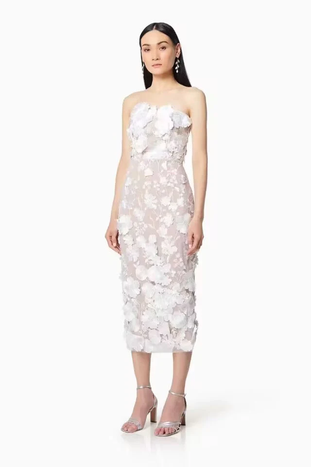 Damen Kleid mit Floralem Stickdesign und Elegantem Körpernahen Schnitt Heidi-Mode - Image 7