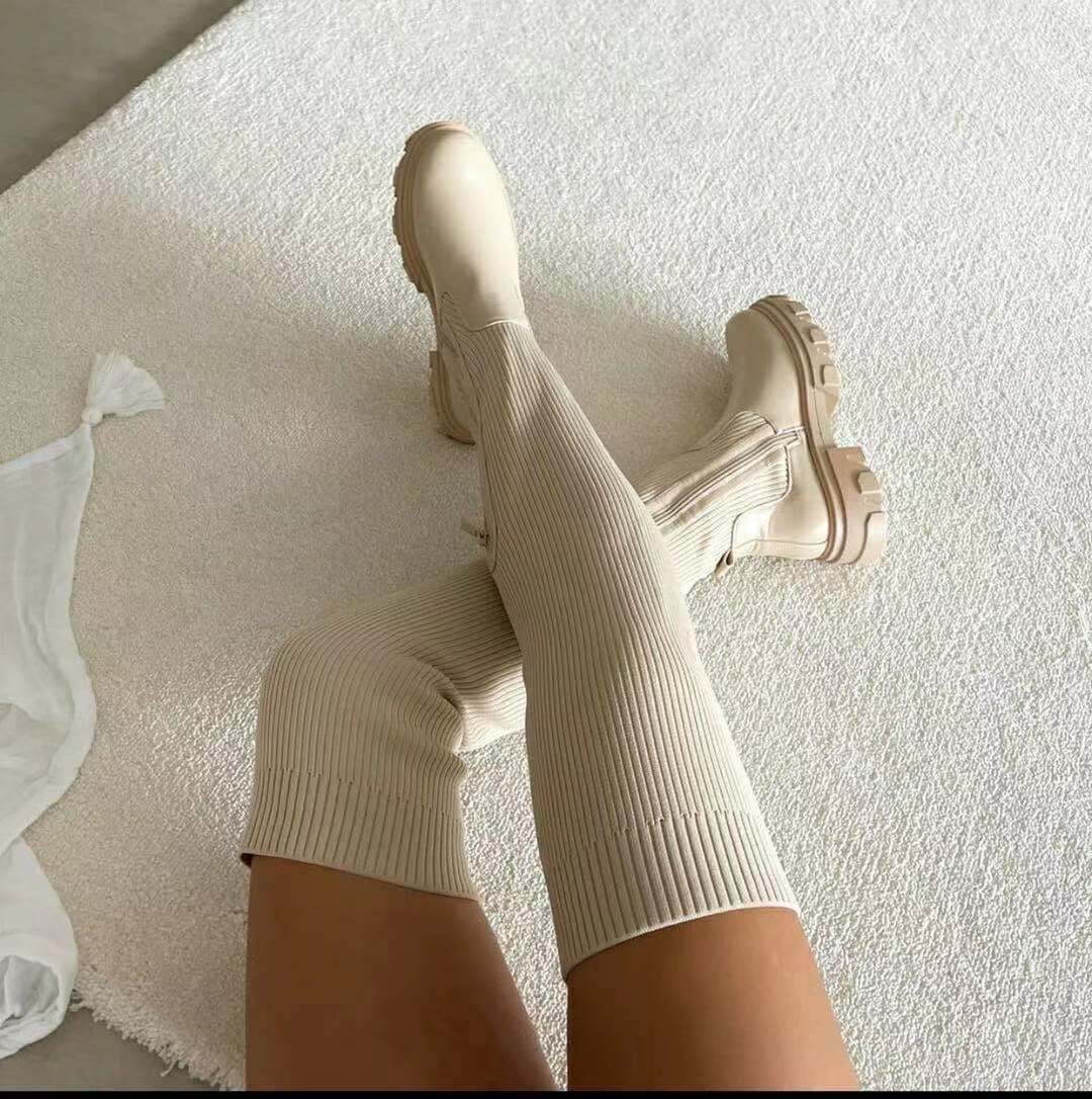 Damen kniehohe Stiefel mit auffälliger Sohle Heidi Mode - Image 2