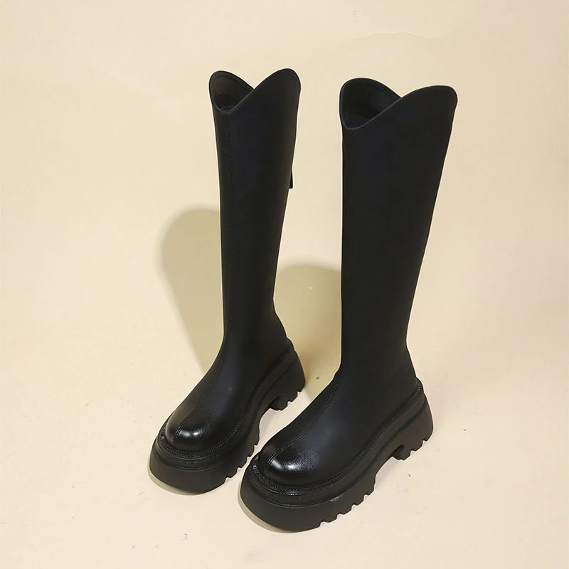 Damen kniehohe Stiefel mit elegantem Schnitt und robuster Sohle Heidi Mode - Image 3