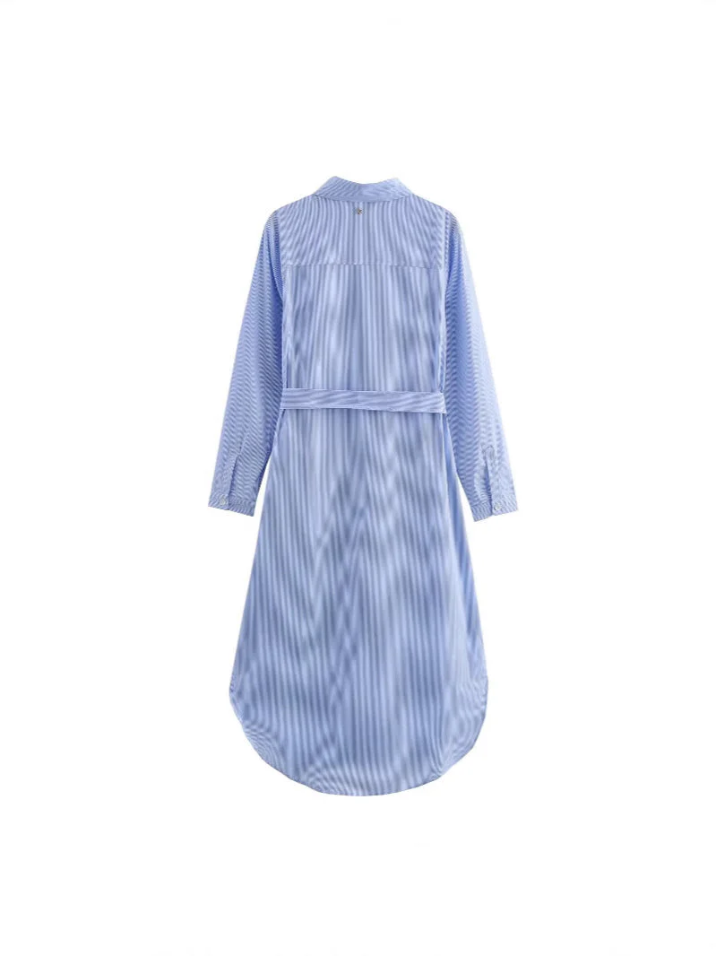 Damen Hemdblusenkleid mit Verstellbarem Gürtel Heidi-Mode - Image 3