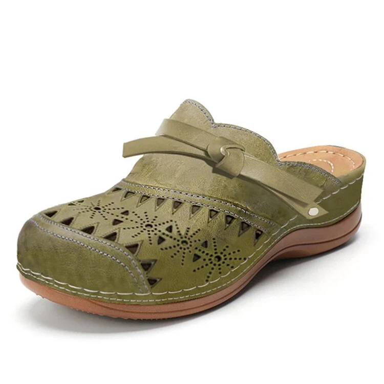 Damen Komfort Clogs mit modischem Lochmuster und dekorativem Riemen Heidi Mode - Image 6