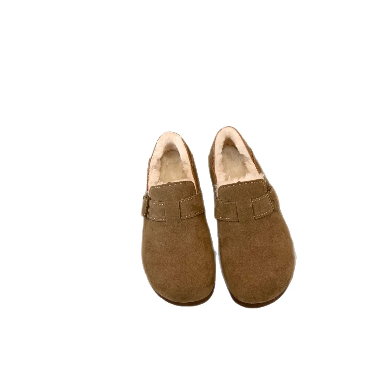Damen Komfort Clogs mit modischer Schnalle und weichem Veloursoberteil Heidi Mode - Image 5