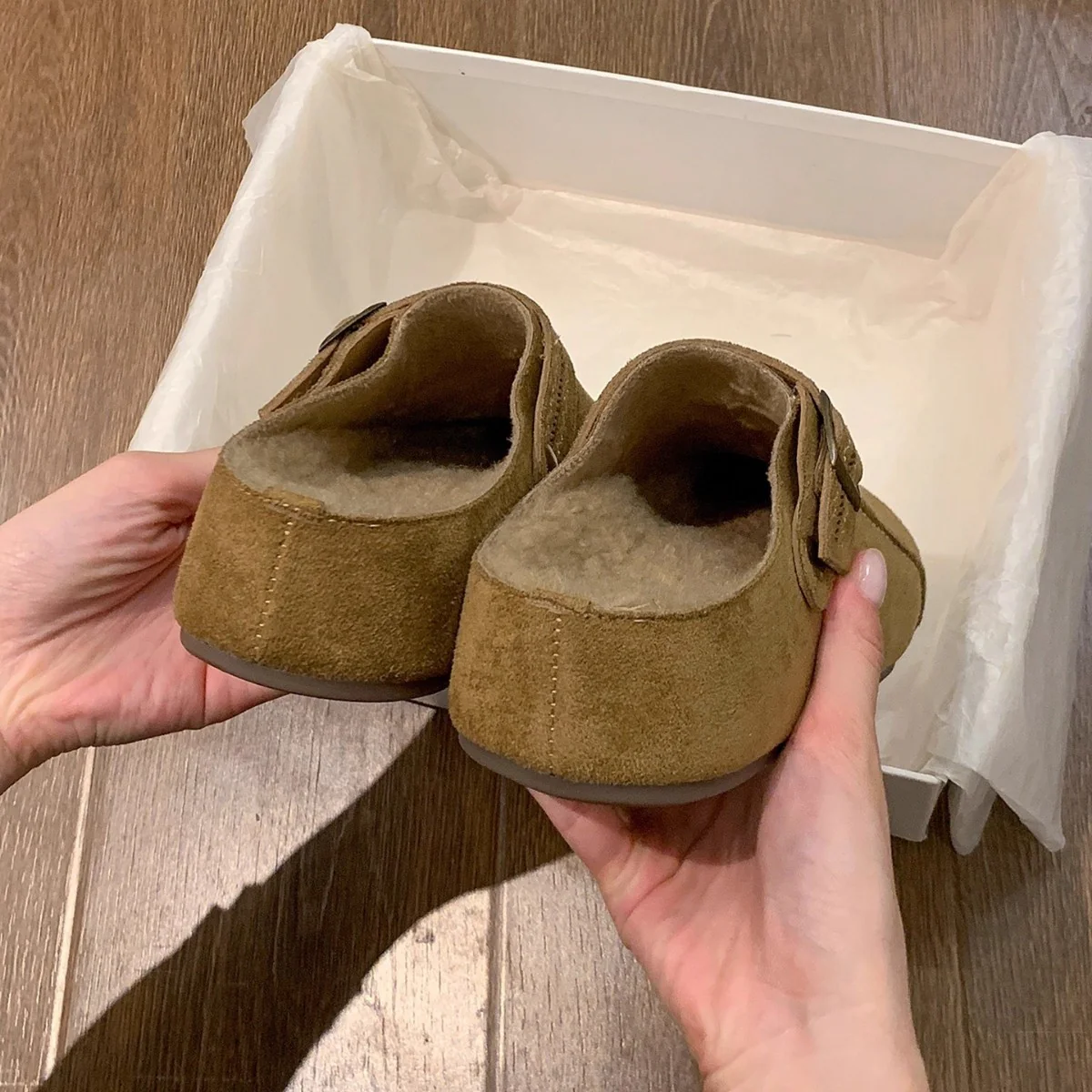 Damen Komfort Clogs mit warmem Innenfutter und modischer Schnalle Heidi Mode - Image 4