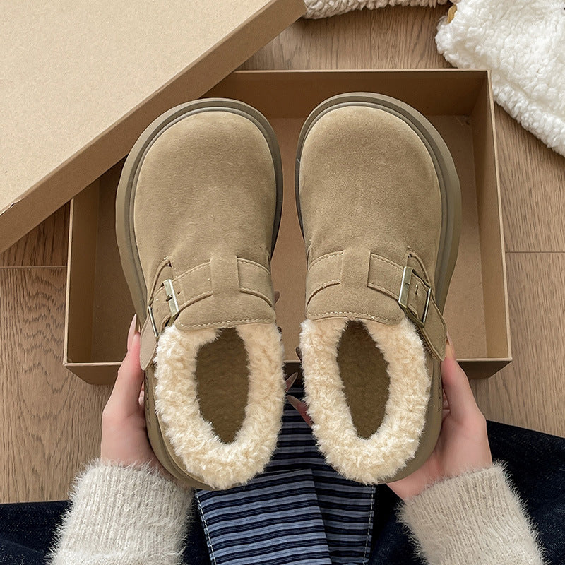 Damen Komfort Clogs mit warmem Kunstfell und modischem Riemen Heidi Mode - Image 6