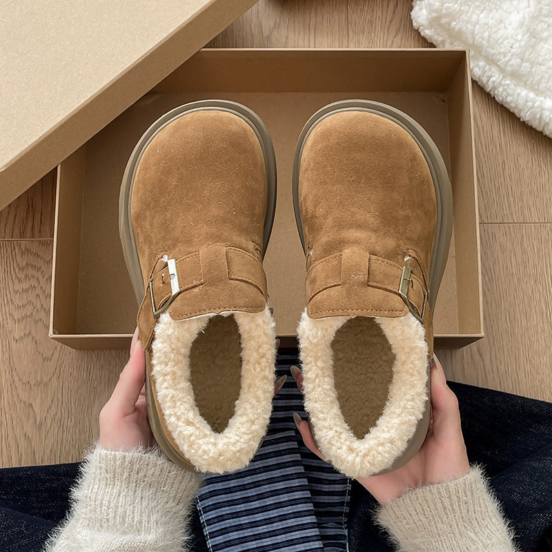 Damen Komfort Clogs mit warmem Kunstfell und modischem Riemen Heidi Mode - Image 7