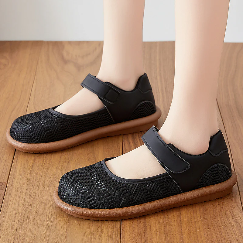 Damen Komfortable Ballerinas mit elastischem Klettverschluss Heidi Mode - Image 2