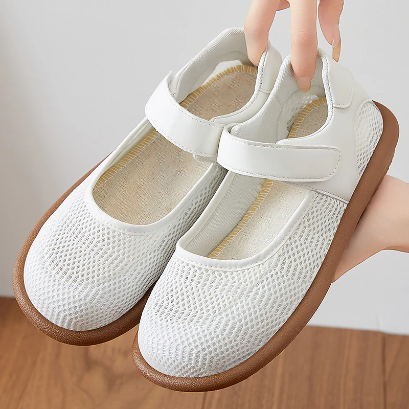 Damen Komfortable Ballerinas mit elastischem Klettverschluss Heidi Mode - Image 3