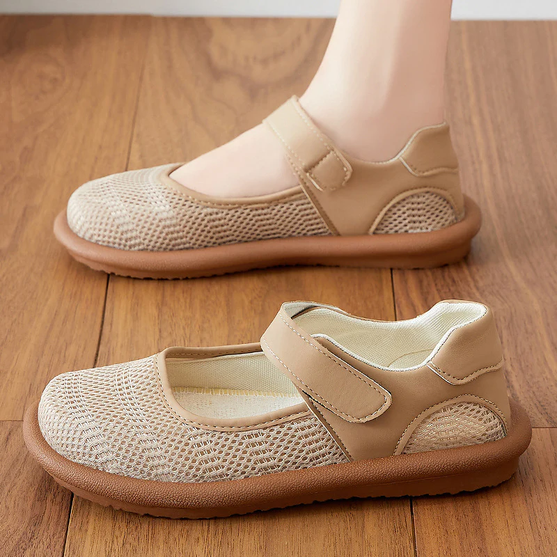 Damen Komfortable Ballerinas mit elastischem Klettverschluss Heidi Mode - Image 7